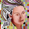 Semi-abstract art portrait of woman
