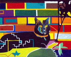 Kelly, abstract cat art