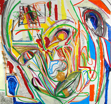 Abstract art portrait by Marten Jansen, painted in 2008