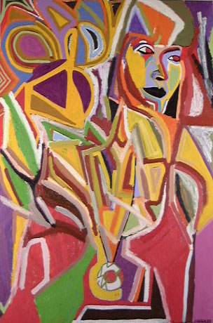 Abstract art portrait of woman I