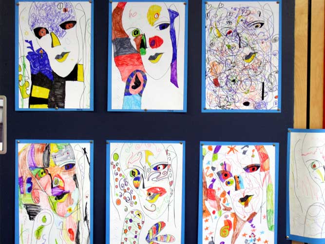 abstract drawings by primary school children